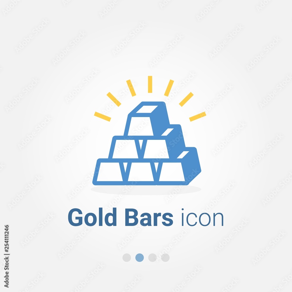 gold bars vector icon