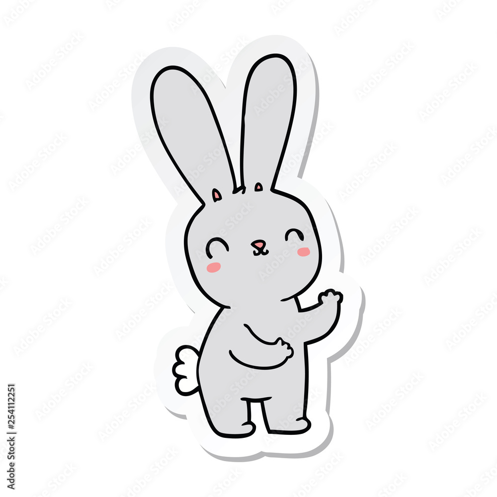 sticker of a cute cartoon rabbit sticker of a cute cartoon rabbit