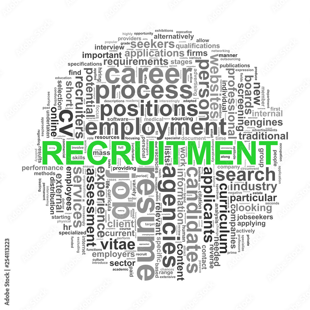 Circular wordcloud design recruitment word Circular wordcloud design recruitment word