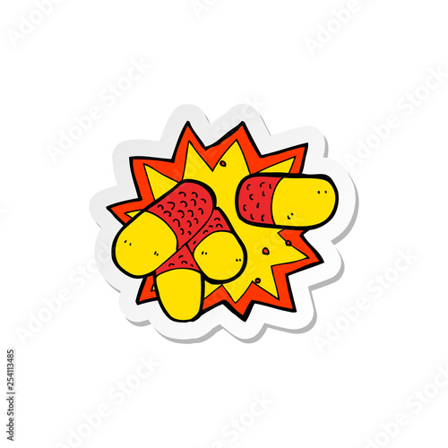 sticker of a cartoon painkillers