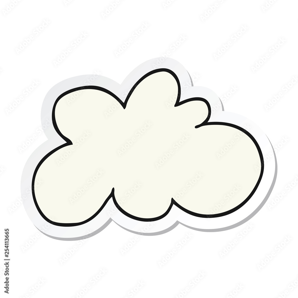 sticker of a cartoon decorative cloud symbol sticker of a cartoon decorative cloud symbol