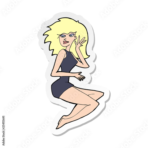sticker of a cartoon sexy woman
