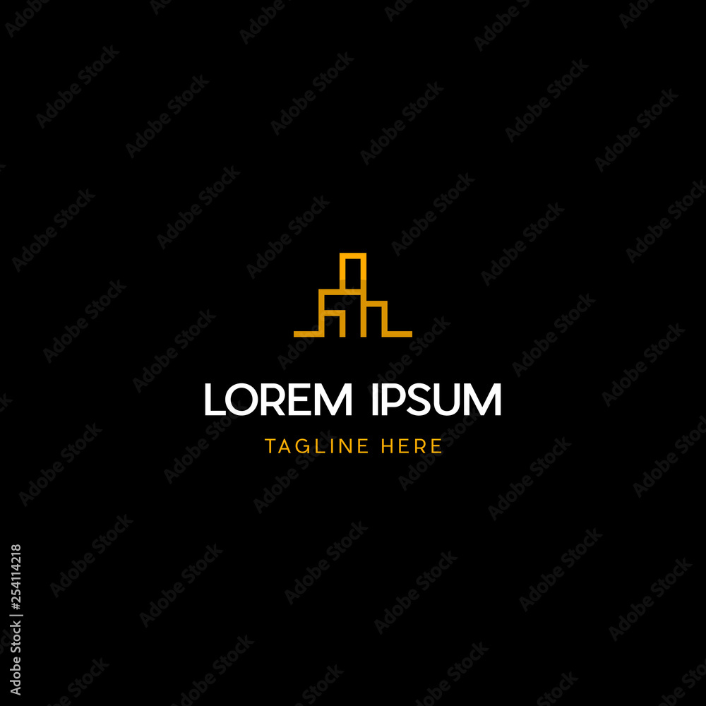 Obraz premium Building Outline Business Logo Design