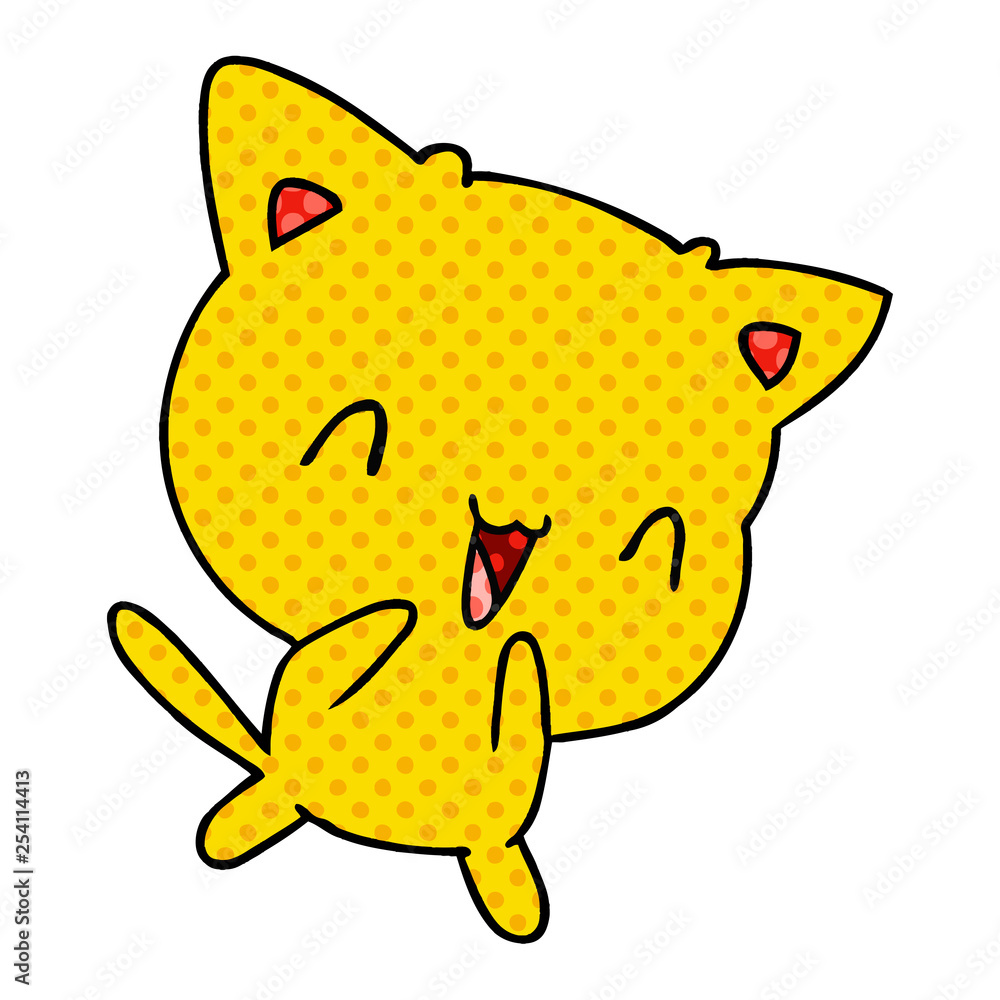 cartoon of cute kawaii cat cartoon of cute kawaii cat