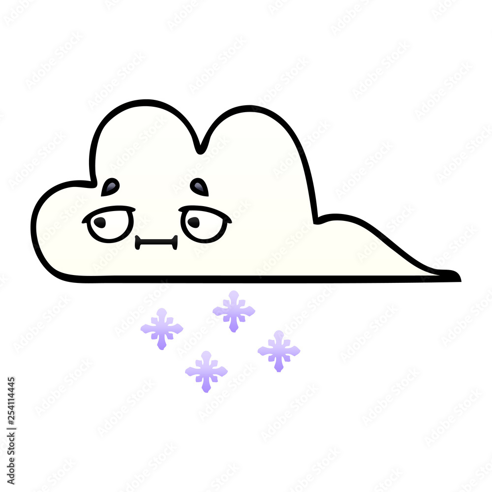 gradient shaded cartoon snow cloud gradient shaded cartoon snow cloud