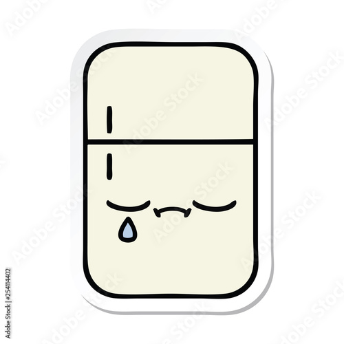 sticker of a cute cartoon fridge freezer
