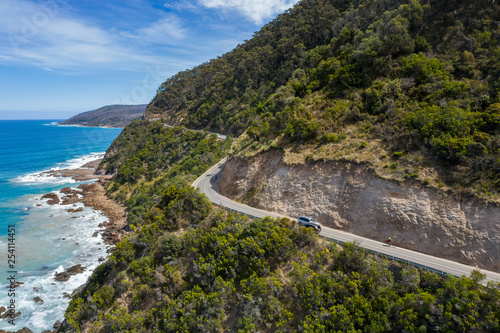 Obraz na plátně Aerial view of the great ocean road in Victoria Australia, one of the world's mo