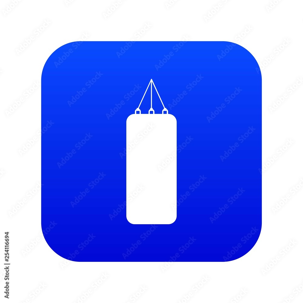 Punching bag for boxing icon digital blue for any design isolated on white vector illustration Punching bag for boxing icon digital blue for any design isolated on white vector illustration