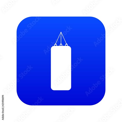 Punching bag for boxing icon digital blue for any design isolated on white vector illustration