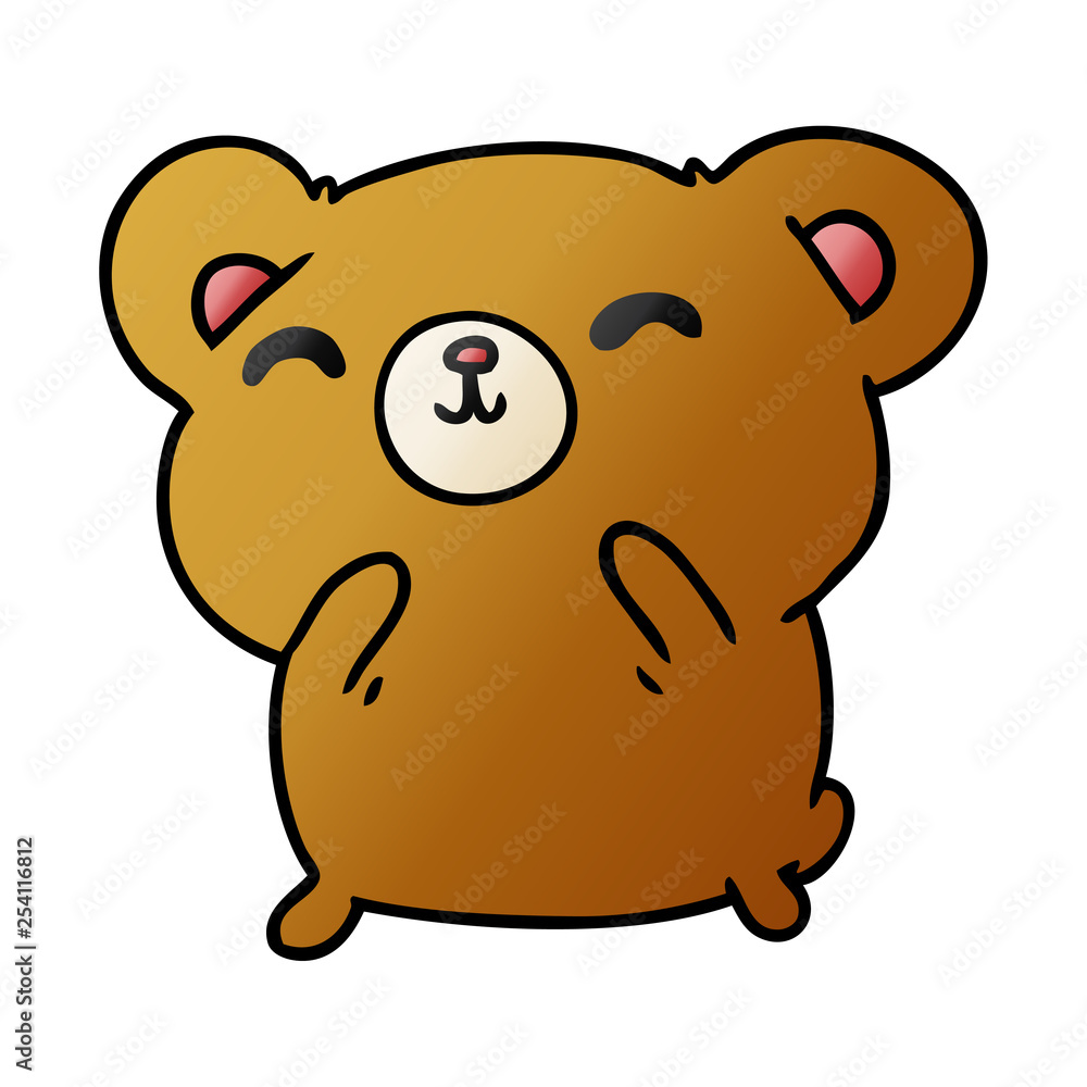 gradient cartoon kawaii cute happy bear gradient cartoon kawaii cute happy bear