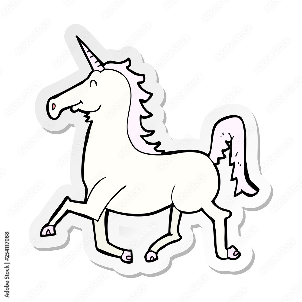 Fototapeta premium sticker of a cartoon unicorn