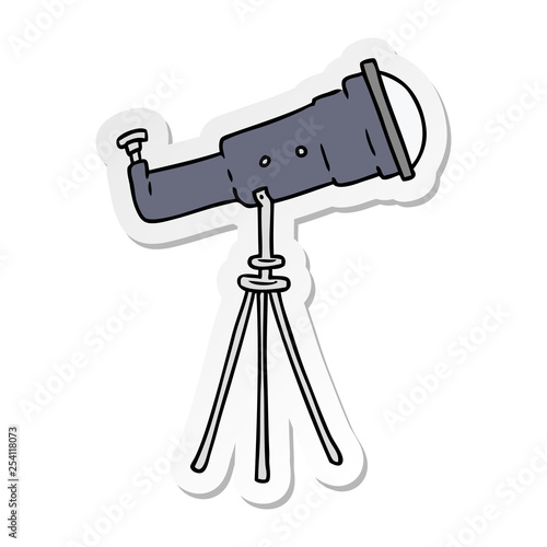 sticker cartoon doodle of a large telescope