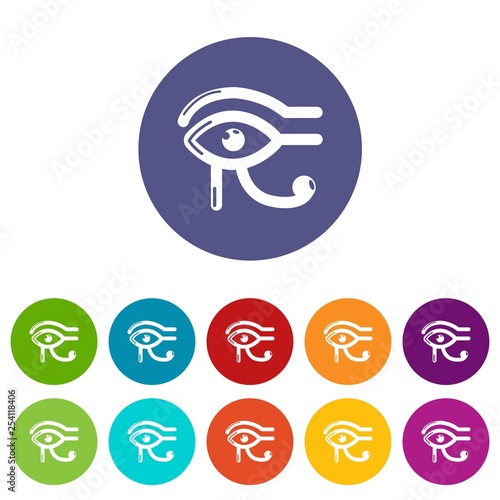 Eye horus icons color set vector for any web design on white background