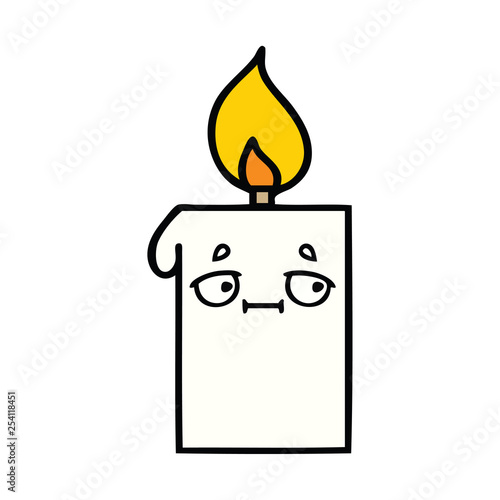 cute cartoon lit candle