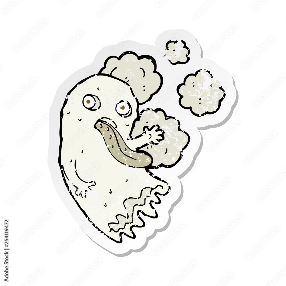 Fototapeta premium retro distressed sticker of a cartoon ghost