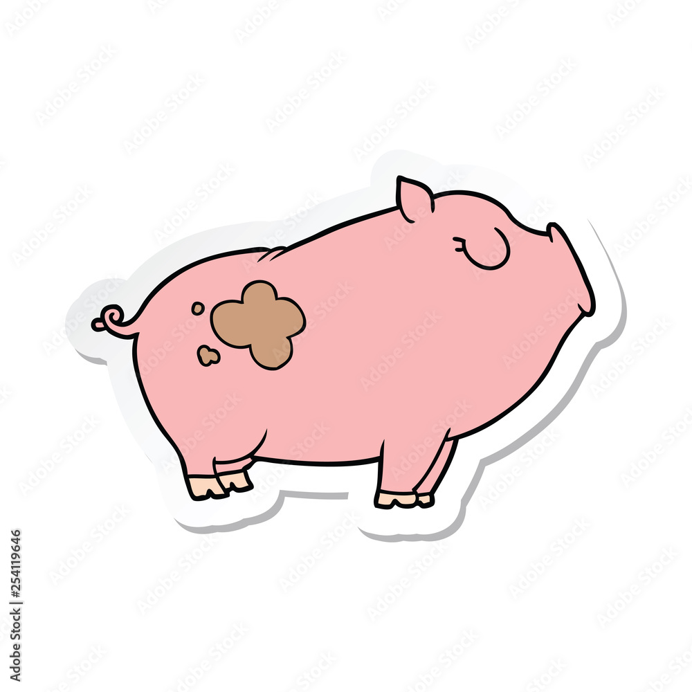 sticker of a cartoon pig sticker of a cartoon pig