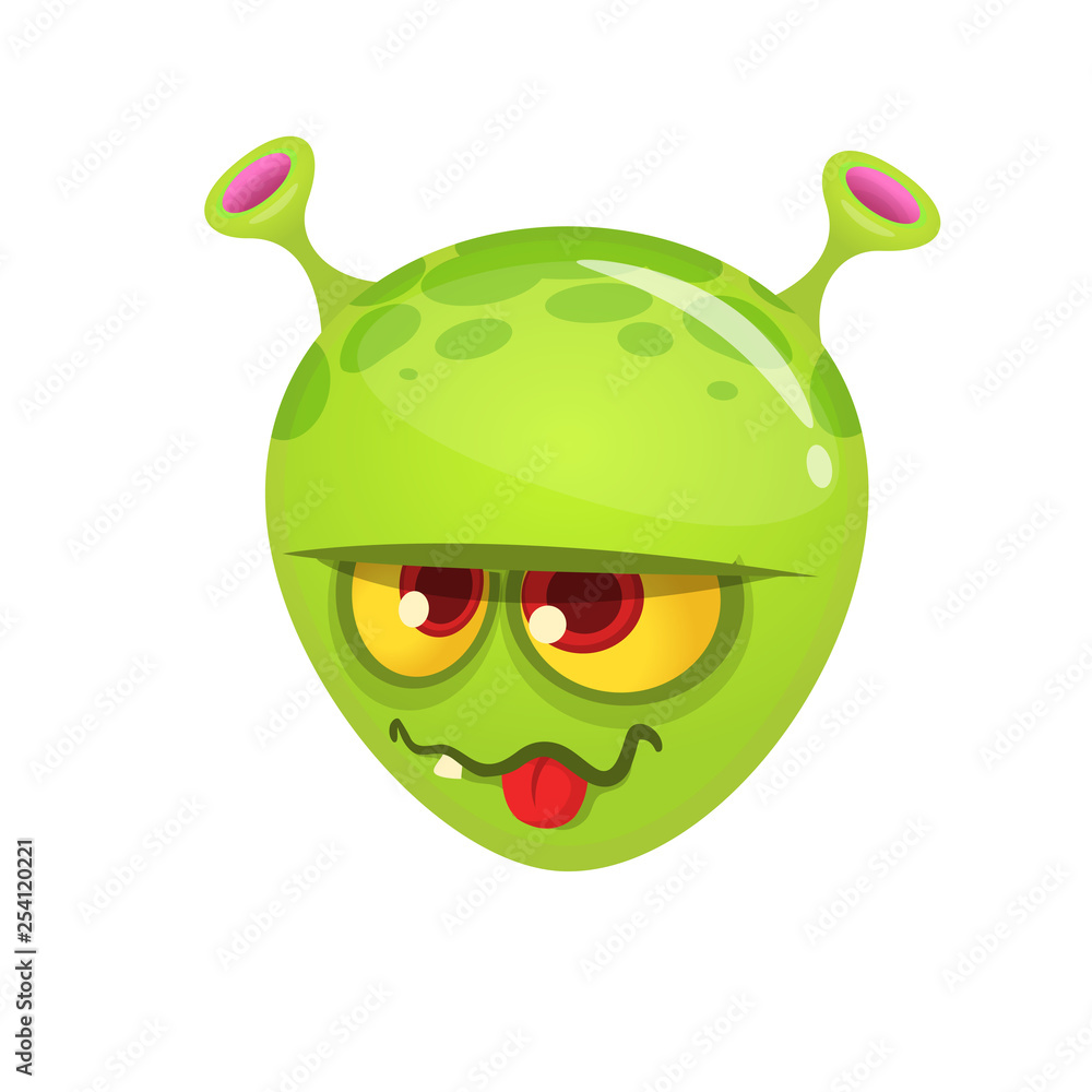 Funny alien head with two antennas. Vector clipart Funny alien head with two antennas. Vector clipart