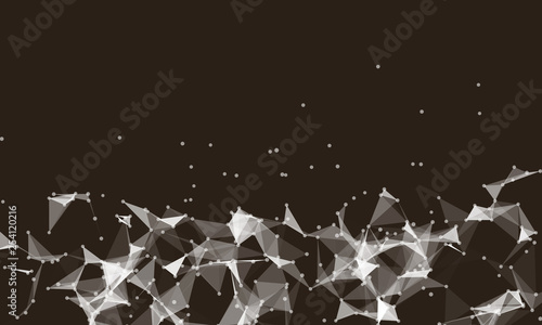 Fototapeta Naklejka Na Ścianę i Meble -  Abstract futuristic background with dots and lines. Vector illustration. Scientific and technological concept, molecular particles and atoms. Big data digital. Polygonal structure.
