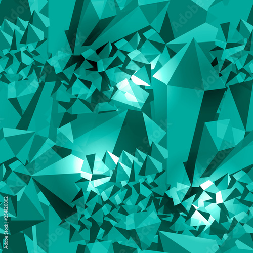 Emerald stone. Seamless pattern. Precious stone, gemstone, mineral.