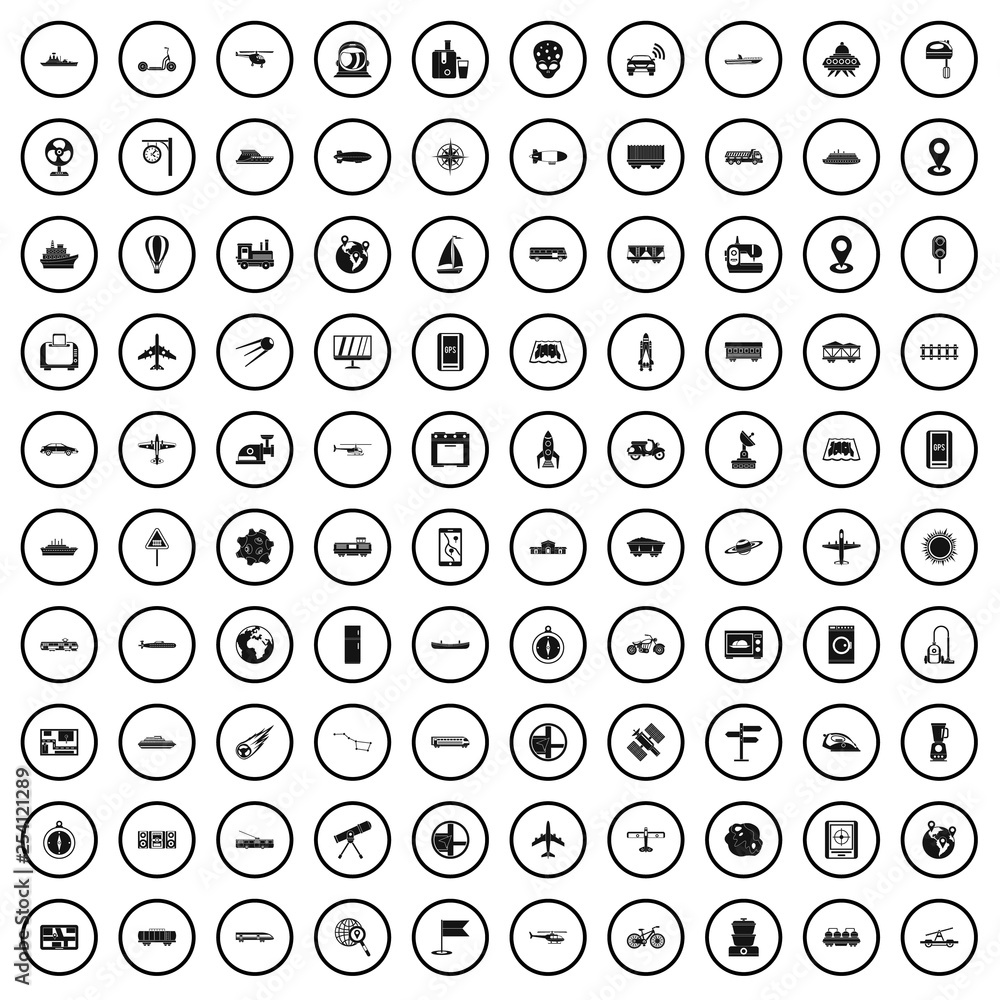 100 technology icons set in simple style for any design vector illustration 100 technology icons set in simple style for any design vector illustration