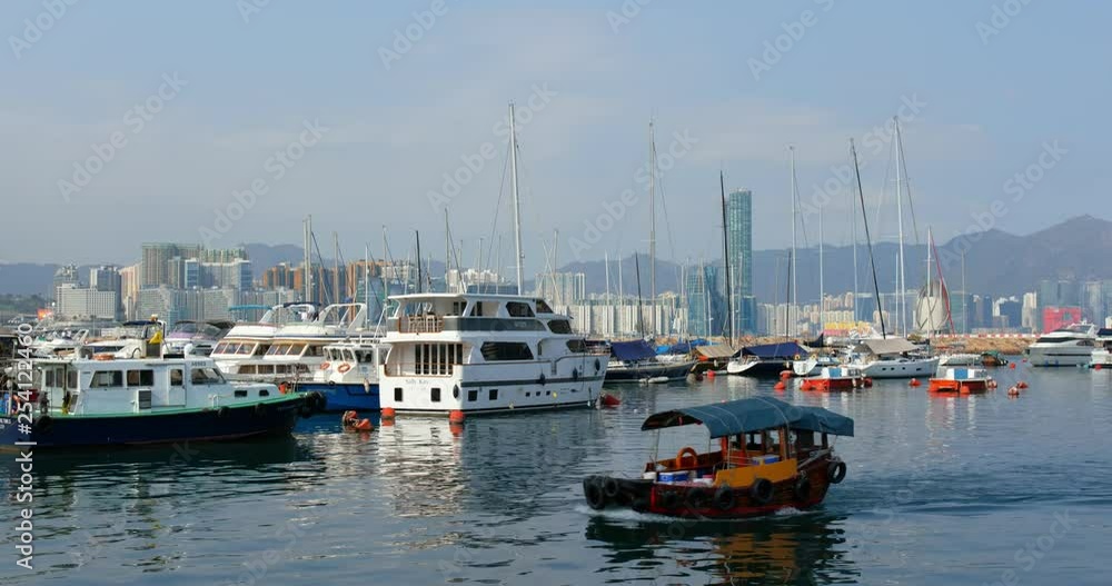 Hong Kong harbor side, typhoon shelter Hong Kong harbor side, typhoon shelter