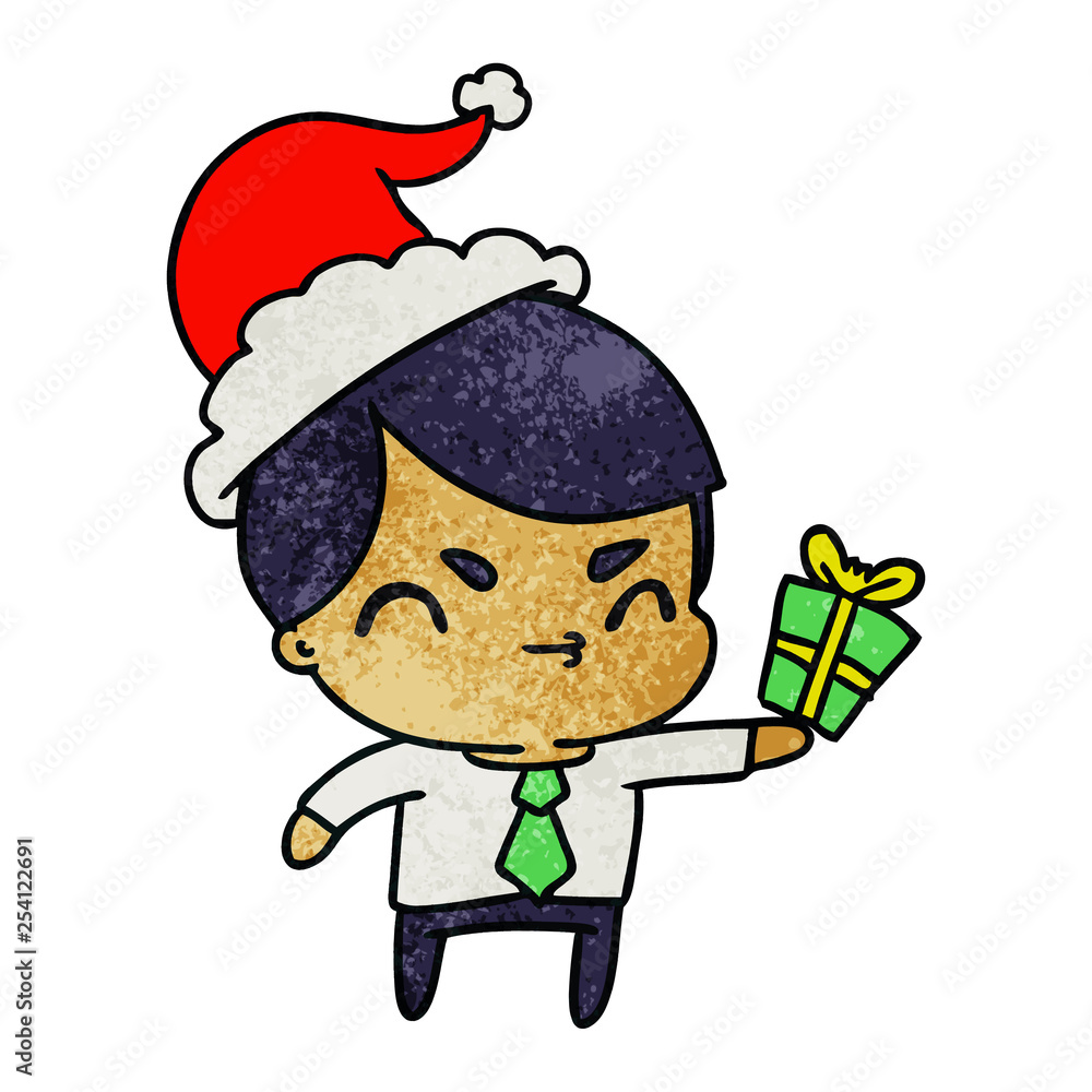 christmas textured cartoon of kawaii boy christmas textured cartoon of kawaii boy
