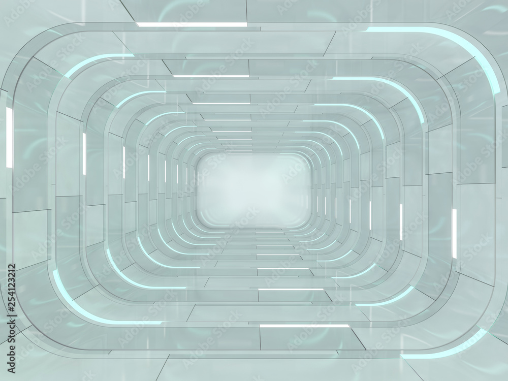 Simple empty room interior with lamps. 3D Simple empty room interior with lamps. 3D