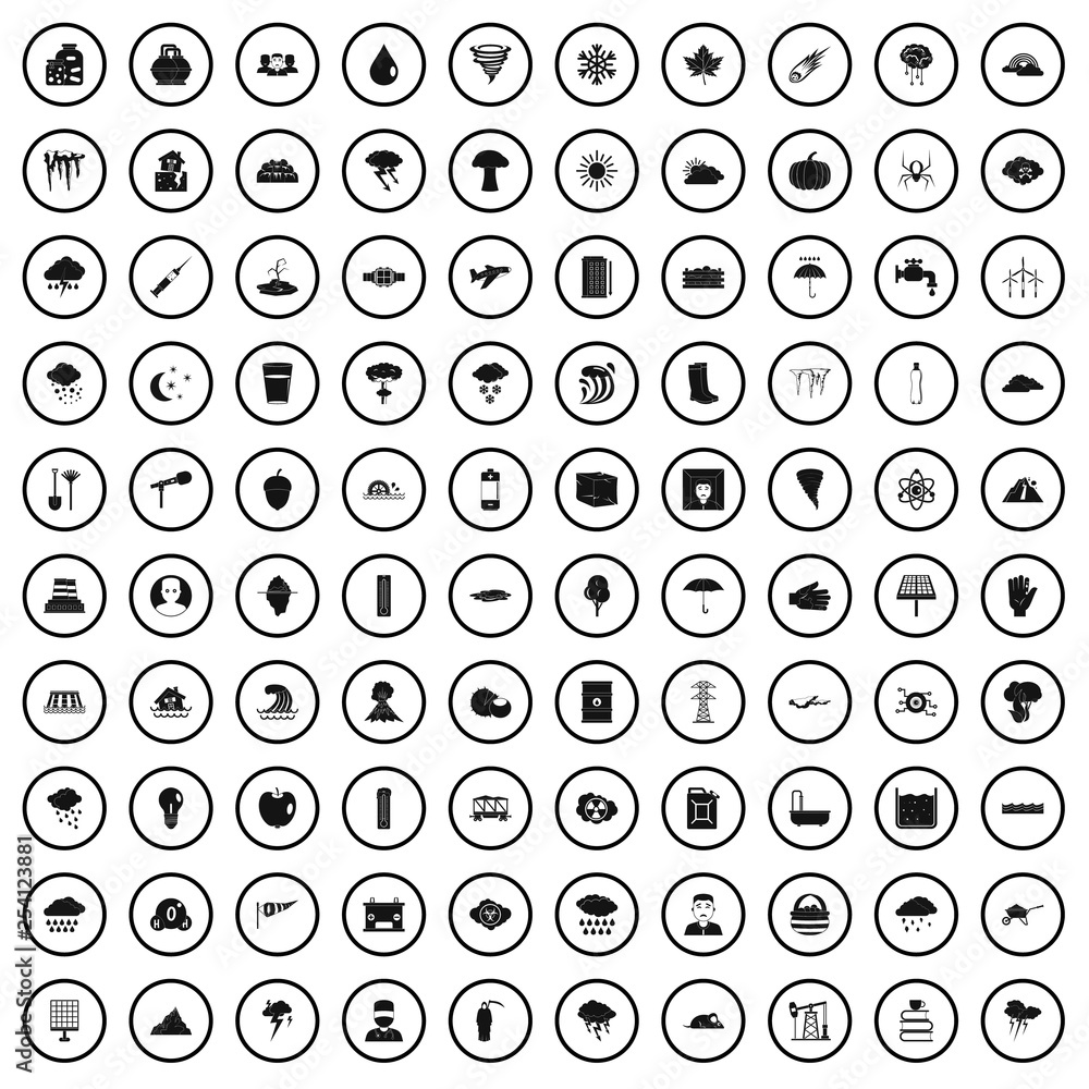 100 thunderstorm icons set in simple style for any design vector illustration 100 thunderstorm icons set in simple style for any design vector illustration