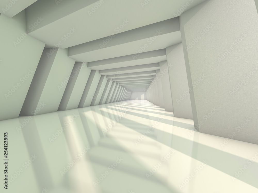 Fototapeta premium Simple empty room interior with lamps. 3D
