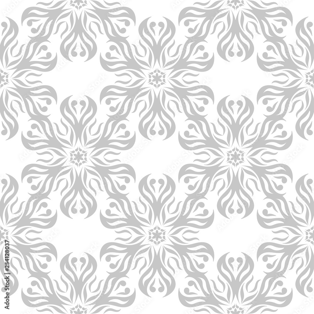 Floral seamless pattern. Gray and white background Floral seamless pattern. Gray and white background