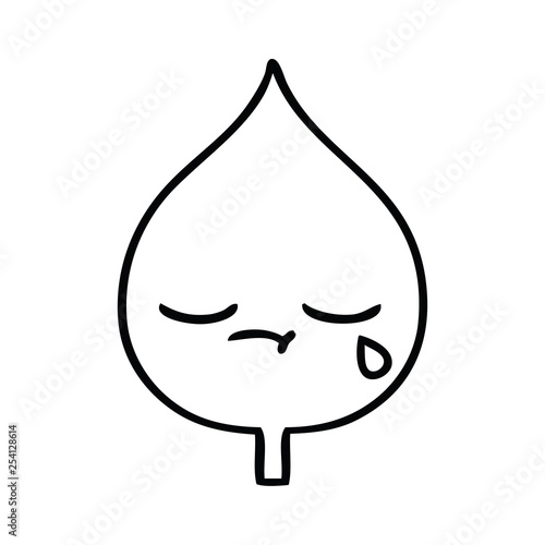 Obraz na plátne line drawing cartoon expressional leaf