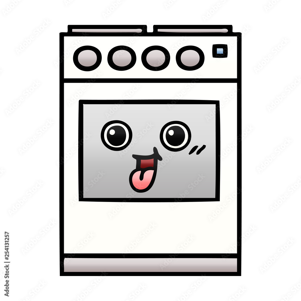 gradient shaded cartoon kitchen oven gradient shaded cartoon kitchen oven