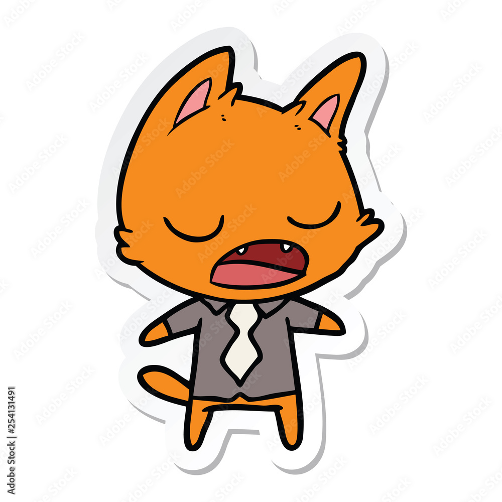 sticker of a talking cat boss sticker of a talking cat boss