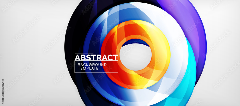 Modern geometric circles abstract background, colorful round shapes with shadow effects Modern geometric circles abstract background, colorful round shapes with shadow effects
