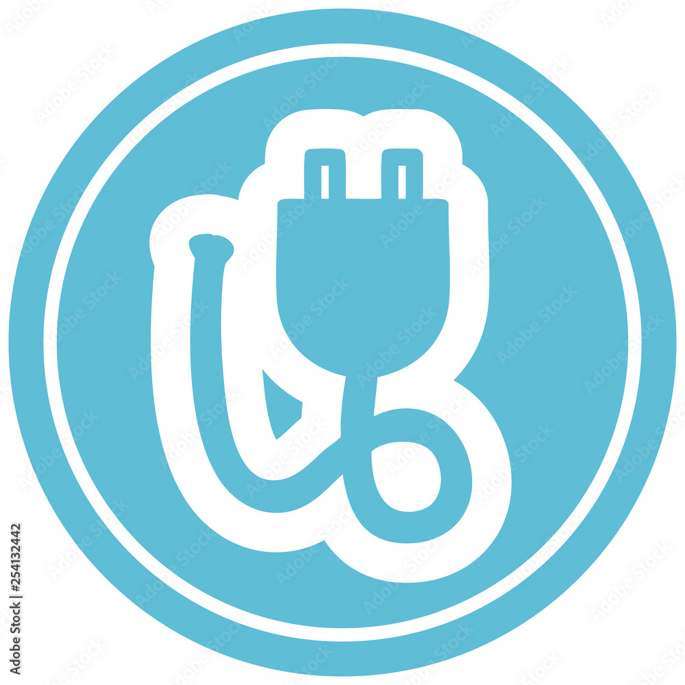 electrical plug circular icon electrical plug circular icon