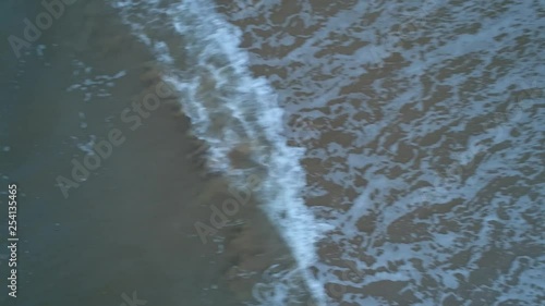 Waves on the Beach Video - Sea waves on the beautiful beach aerial view drone 4k shot