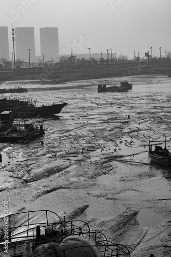 Boats at the seaside. China. Lianyungang. 