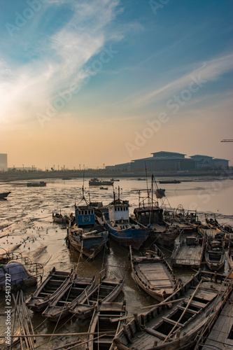 Boats at the seaside. China. Lianyungang. 