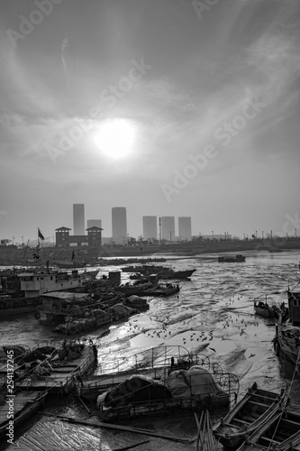 Sunset at the seaside. China. Lianyungang. 