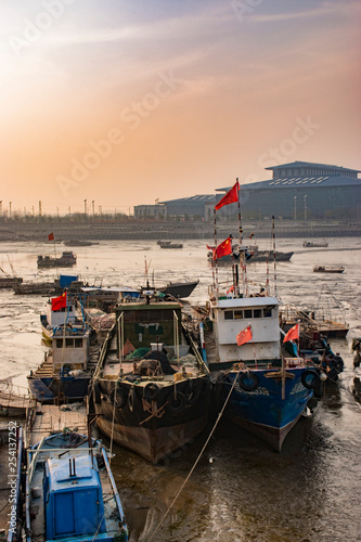 Boats at the seaside. China. Lianyungang. 