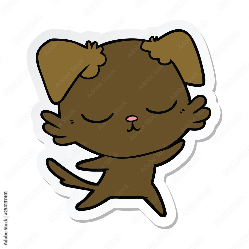 sticker of a cute cartoon dog sticker of a cute cartoon dog