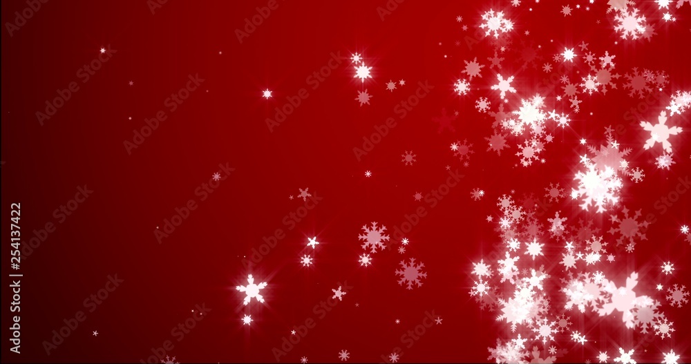 Christmas blue background with snowflakes - falling snow