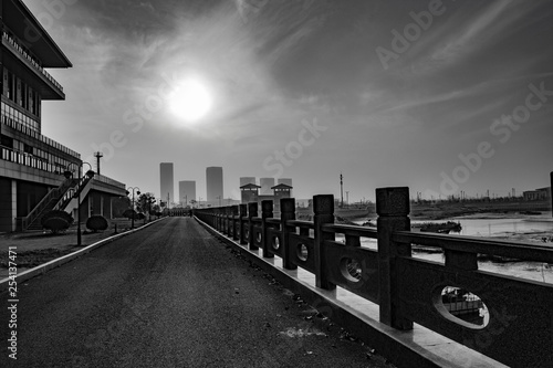 road at the city. Sunset. China