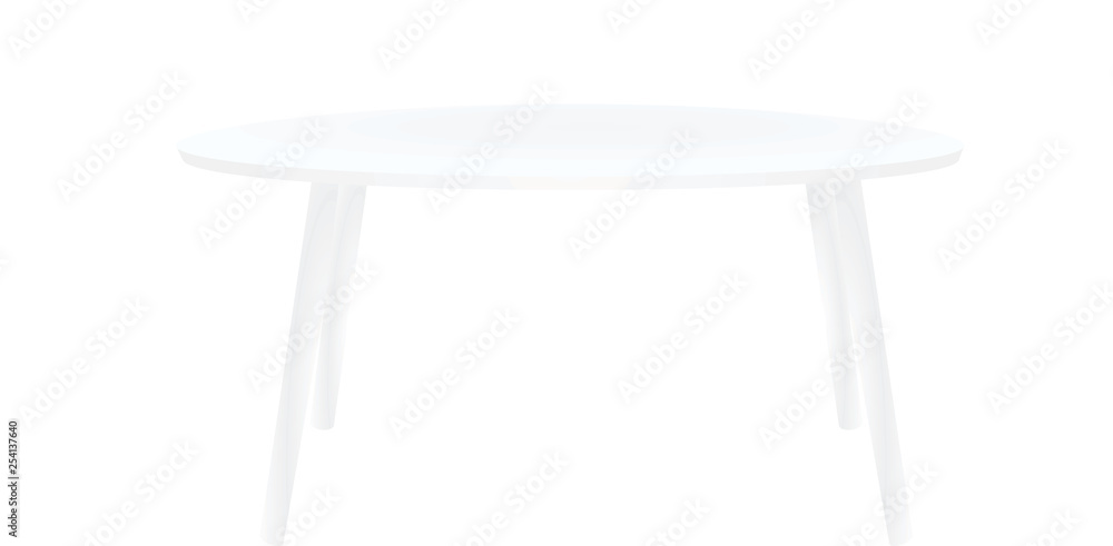 White coffee table. vector illustration White coffee table. vector illustration
