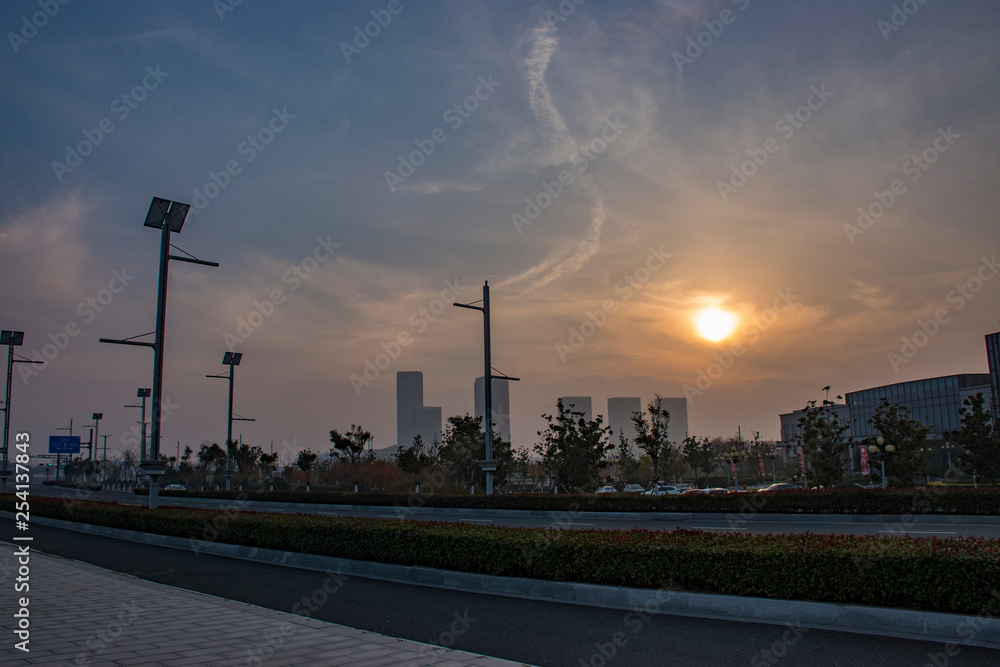 sunset in the chinese city at night sunset in the chinese city at night
