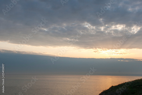 Amazing Sunset landscape from Kaliakra Cape at Black Sea Coast, Dobrich Region, Bulgaria