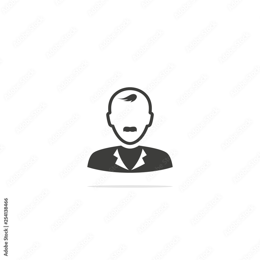 Monochrome vector illustration user icon isolated on white background. Monochrome vector illustration user icon isolated on white background.