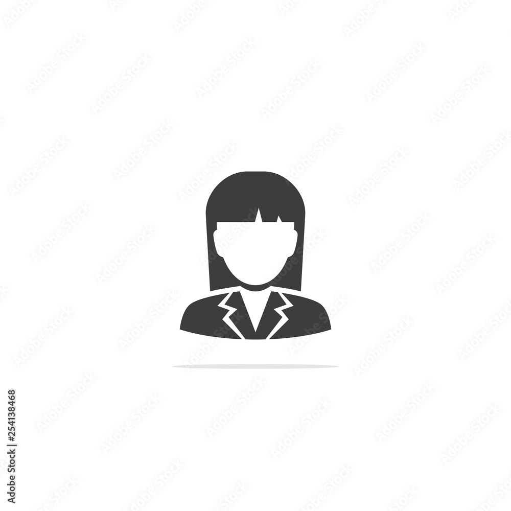 Monochrome vector illustration user icon isolated on white background.