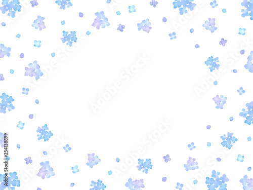水彩で描いた青い小花のメッセージカード