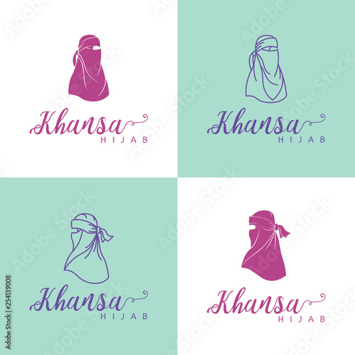 Hijab Logo. Niqab Logo Design